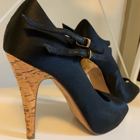 Steven By Steve Madden Shoes - Steven by Steve Madden | satin+cork peep toe |sz 8